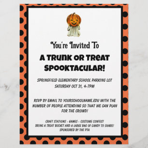 Rumpf oder Leckerei Halloween gepunktete Party Ein Flyer