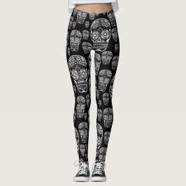Rümpfe aus schwarzem und weißem Zucker Leggings