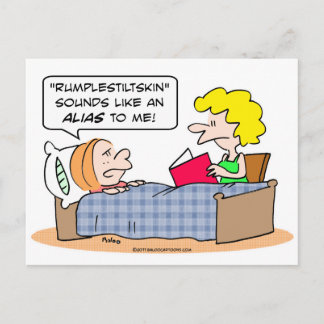 rumplestiltskin klingt wie ein Kinderbett Postkarte