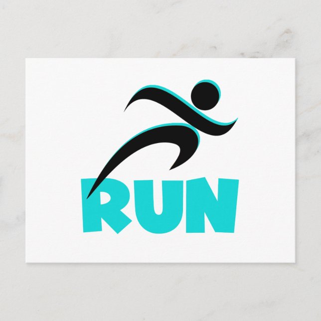 RUN Aqua Postkarte (Vorderseite)