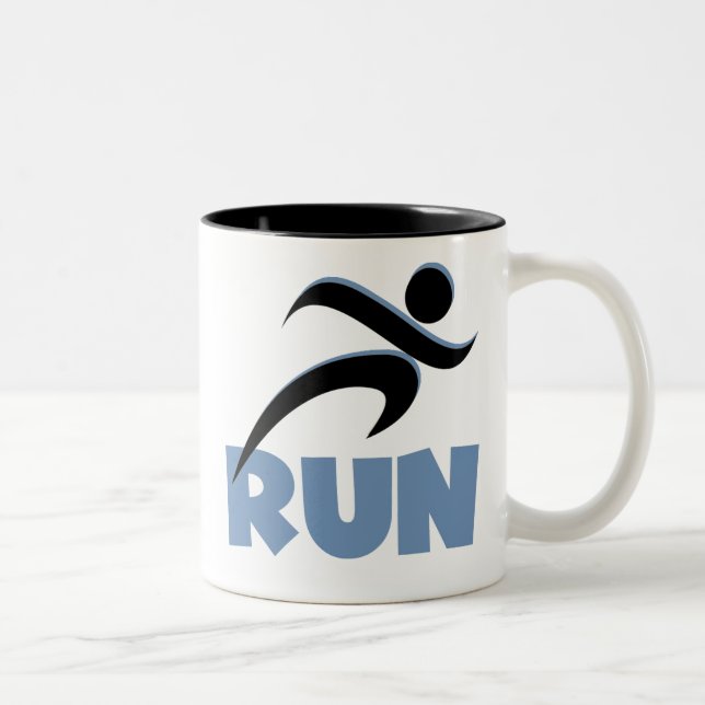 RUN Blue Zweifarbige Tasse (Rechts)