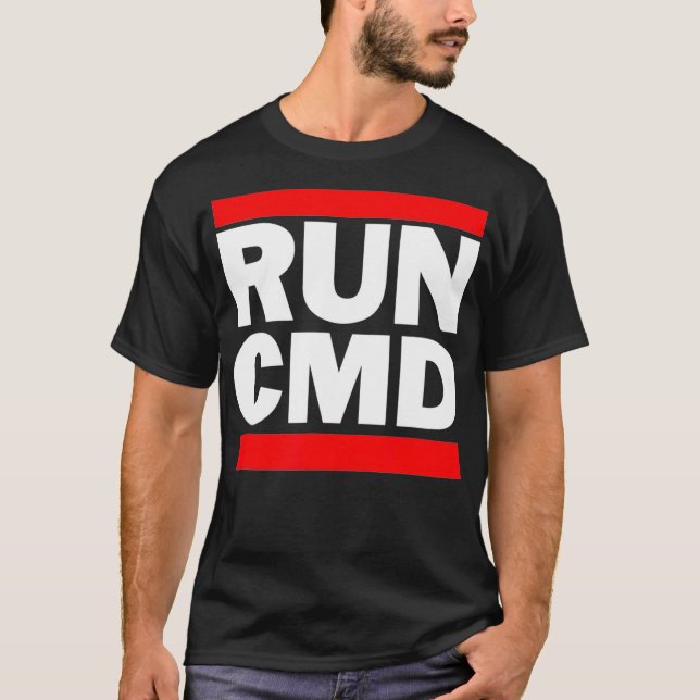 Run-CMD Funny Command Prompt Computer-Programmiere T-Shirt (Vorderseite)