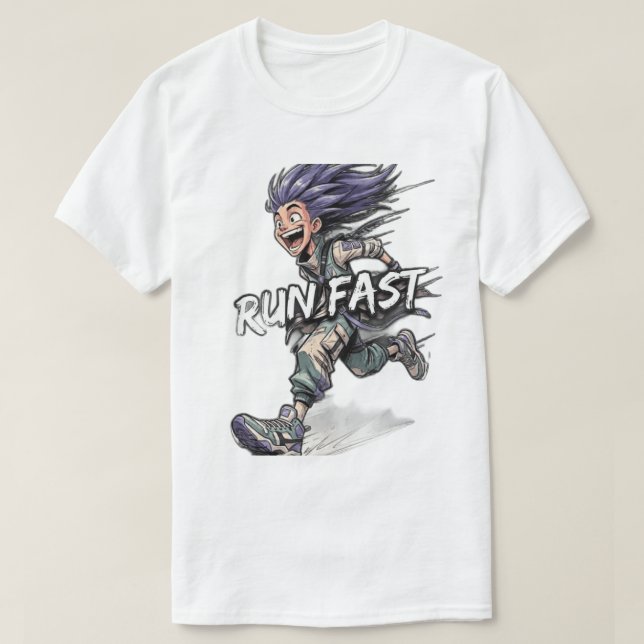 Run Fast Anime Runner Shirt (Design vorne)