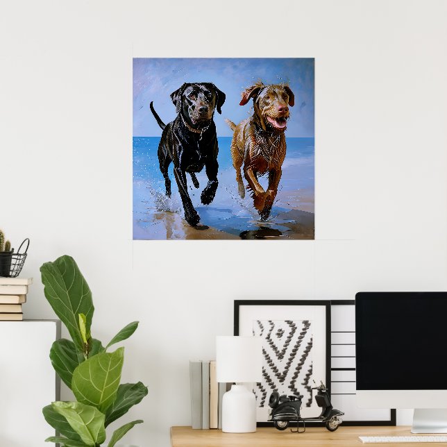 "Run free, run Together" Beachside Best Buddies Poster (Heimbüro)