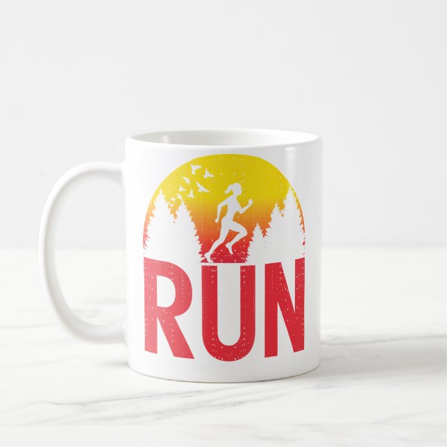 Run Funny Running Girls Runner Girl Athletics Endu Kaffeetasse (Links)