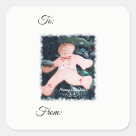 Run Gingerbread ausführen Quadratischer Aufkleber