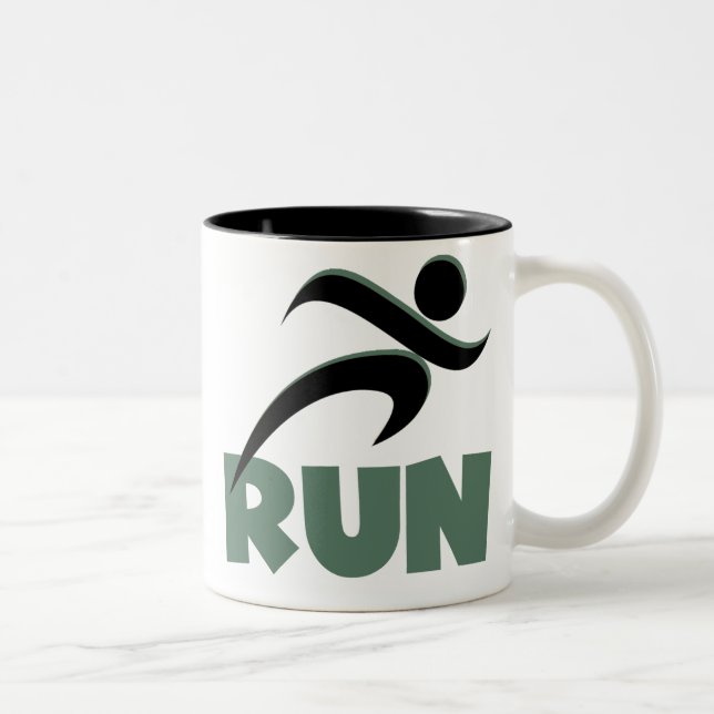 RUN Green Zweifarbige Tasse (Rechts)