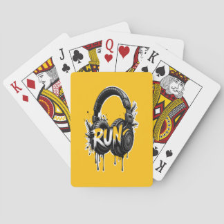 RUN Headphones Street Art Sticker Spielkarten