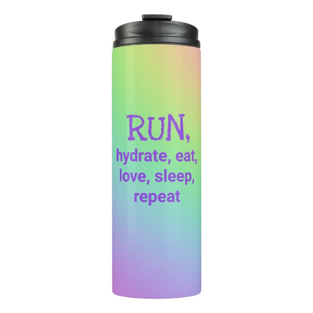 RUN, Hydrat, Essen, Liebe... Thermosbecher (Vorderseite)