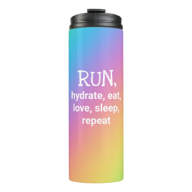 RUN, Hydrat, Essen, Liebe... Thermosbecher (Vorderseite)