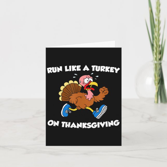 Run Like A Turkey On Thanksgiving Funny Trot  Karte (Vorderseite)