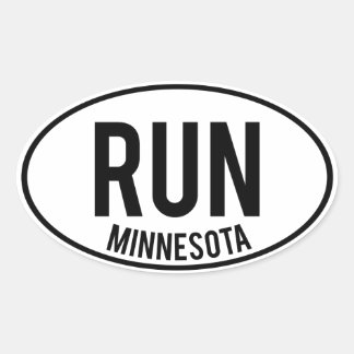 RUN minnesota Ovaler Aufkleber