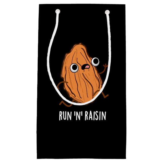 Run N Raisin Funny Food Puff Dark BG Kleine Geschenktüte (Vorderseite)