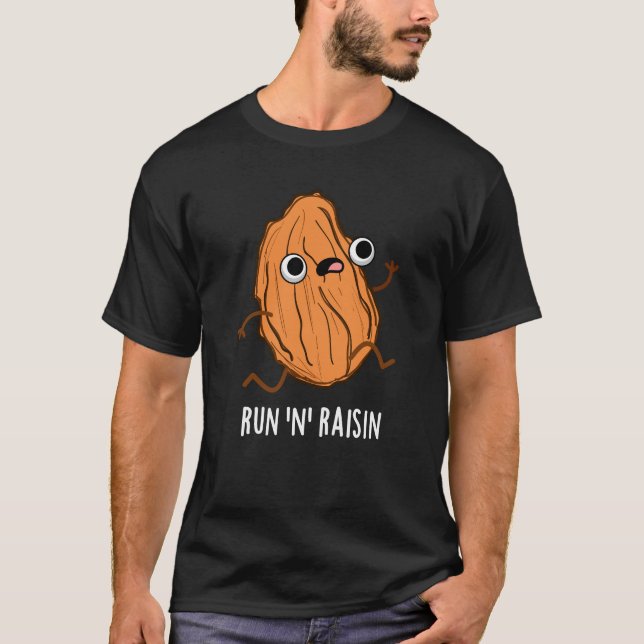 Run N Raisin Funny Food Puff Dark BG T-Shirt (Vorderseite)