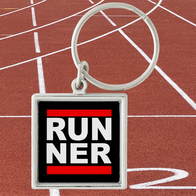Run Ner Funny Hip Hop Running Satire Schlüsselanhänger (Unlock your potential with our sleek 'run-ner' keychain.)