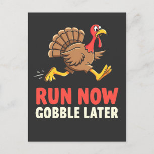 Run Now Gobble Spater Türkei Runner Marathon Einladungspostkarte