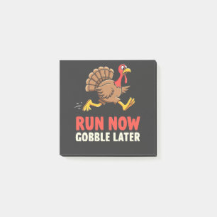 Run Now Gobble Spater Türkei Runner Marathon Post-it Klebezettel