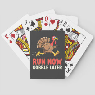 Run Now Gobble Spater Türkei Runner Marathon Spielkarten