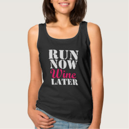 Run Now Wine Später lustiger Läufer Marathon T-Shirt