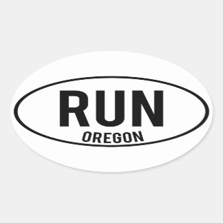 RUN oregon Ovaler Aufkleber