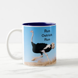 Run Ostrich Run Foto Zweifarbige Tasse