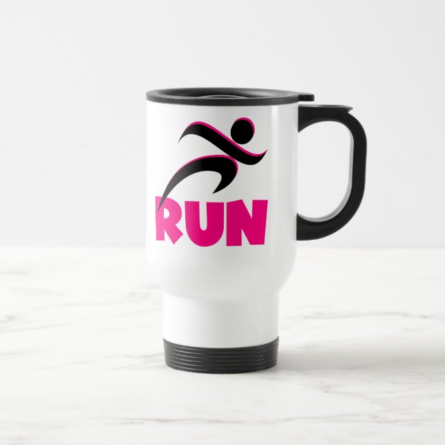 RUN Pink Reisebecher (Rechts)