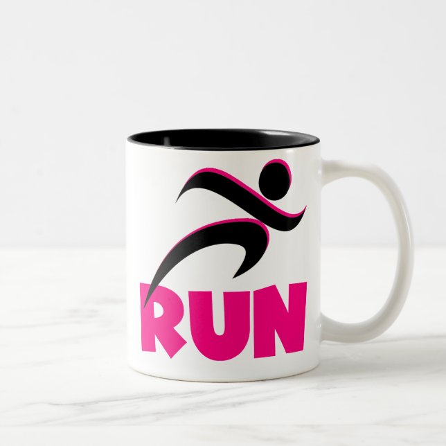 RUN Pink Zweifarbige Tasse (Rechts)