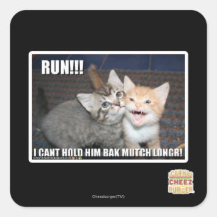 RUN!! QUADRATISCHER AUFKLEBER