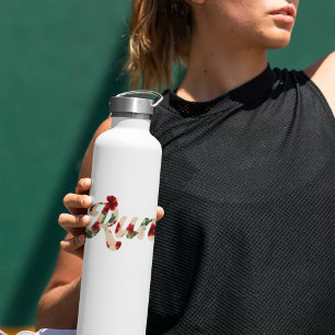 RUN Retro-Typ Vintage-Rustikal-Hibiskus-Muster Trinkflasche