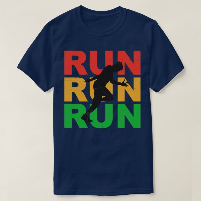 Run Run Run Marathon Jogger Runner Geschenk Idee T-Shirt (Design vorne)