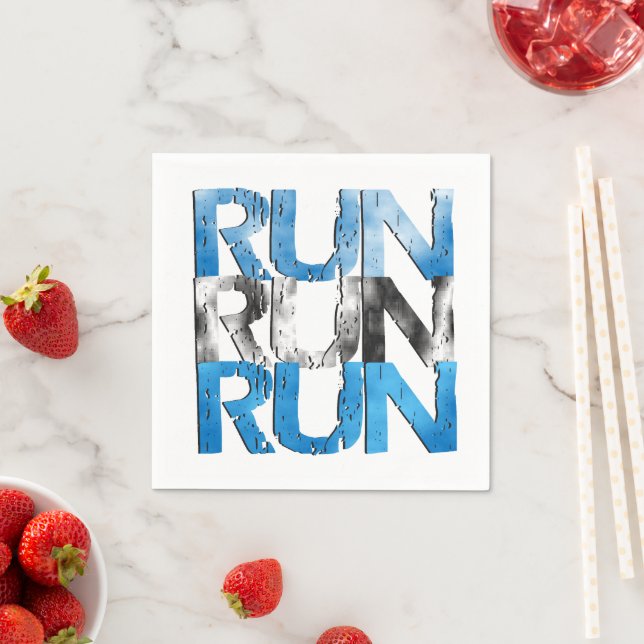Run Run Run - Runner-Thema Papier Napkins Serviette (Beispiel)