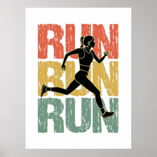 Run Run Run - Vintages Runner Girl Poster