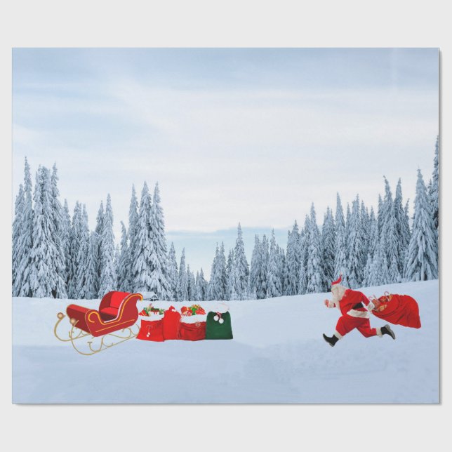Run, Santa, laufe das Packpapier (Flach)