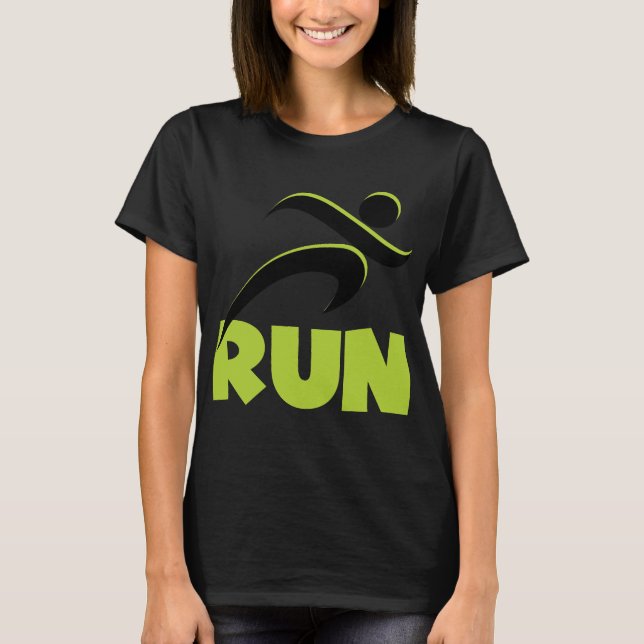 RUN Spring Green Fitness läuft T-Shirt (Vorderseite)