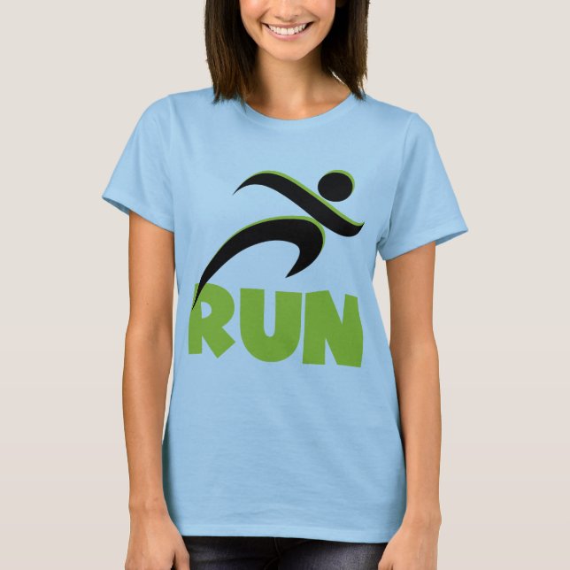 RUN Spring Green Fitness läuft T-Shirt (Vorderseite)