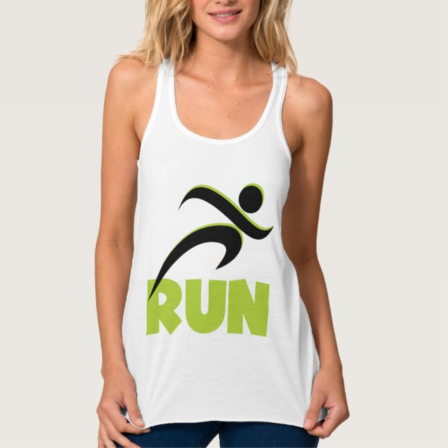 RUN Spring Green Fitness läuft Tank Top (Vorderseite)