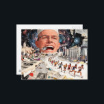 Run! The Denist is Coming A Surreal AI Collage Postkarte<br><div class="desc">I took vintage images from a magazine from the 1980s era of a woman dental technician training and a marathon image combined into a surreal collage I called Run! The dentist is coming to show how people fear the dentist and then gave that image to an AI art generator and...</div>