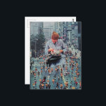 Run! The Denist is Coming A Surreal Collage Retro  Postkarte<br><div class="desc">A collage made and photographed by Angelandspot in the year 2026 with vintage images from a magazine from the 1980s era of a woman dental technician training and a marathon image combined into a surreal collage I called Run! The dentist is coming to show how people fear the dentist.</div>