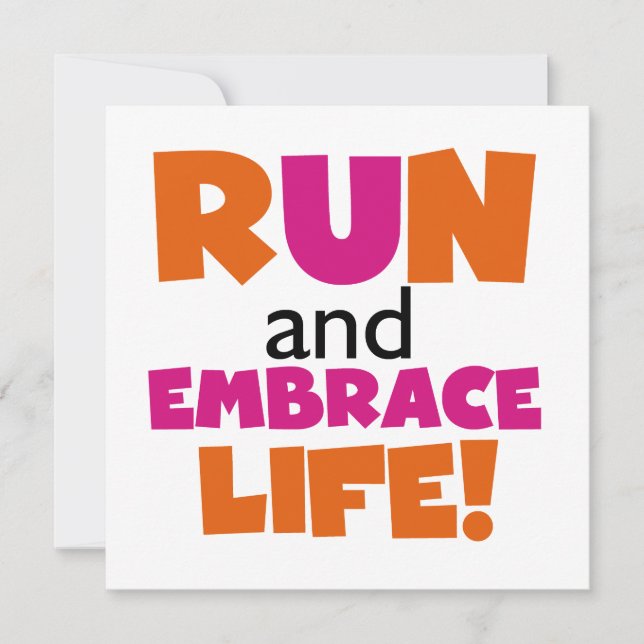 Run und Embrace Life Orange Pink (Vorderseite)
