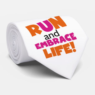 Run und Embrace Life Orange Pink Krawatte