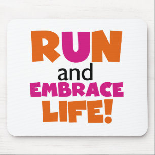 Run und Embrace Life Orange Pink Mousepad