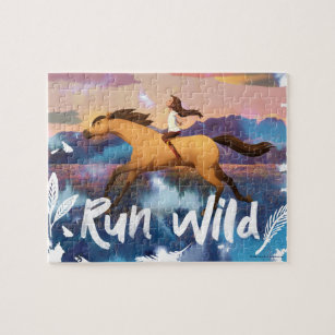 "Run Wild" Lucky Riding Spirit Wasserfarbe Puzzle