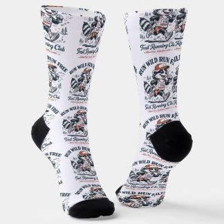 Run Wild Run Free Trail Running Club T-Shirt Socken