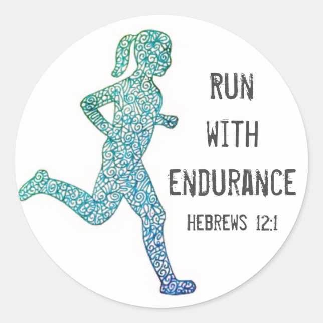 "Run with Endurance" Girl Runner Stickers (Vorderseite)
