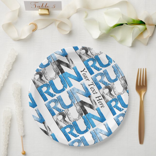 RUN x 3 Runners Pappteller (Hochzeit)