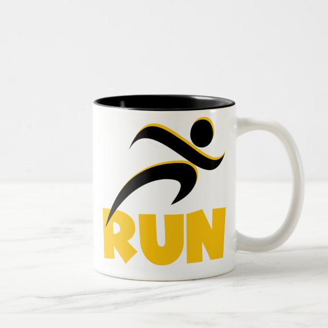 RUN Yellow Zweifarbige Tasse (Rechts)