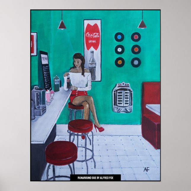 Runaround Sue Gemälde von Alfred Fox Poster (Vorne)