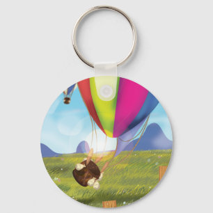 Runaway Cartoon Balloon Schlüsselanhänger