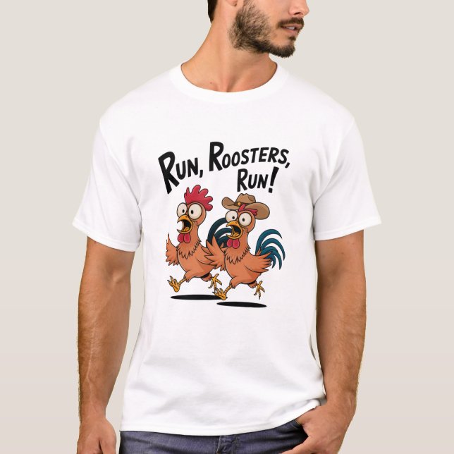 Runaway Roosters T-Shirt (Vorderseite)