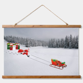 Runaway Sleigh Wall Tapestry Wandteppich Mit Holzrahmen